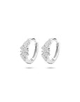 Zilveren gerhodineerde klapoorringen zirkonia 13 mm - 1340812