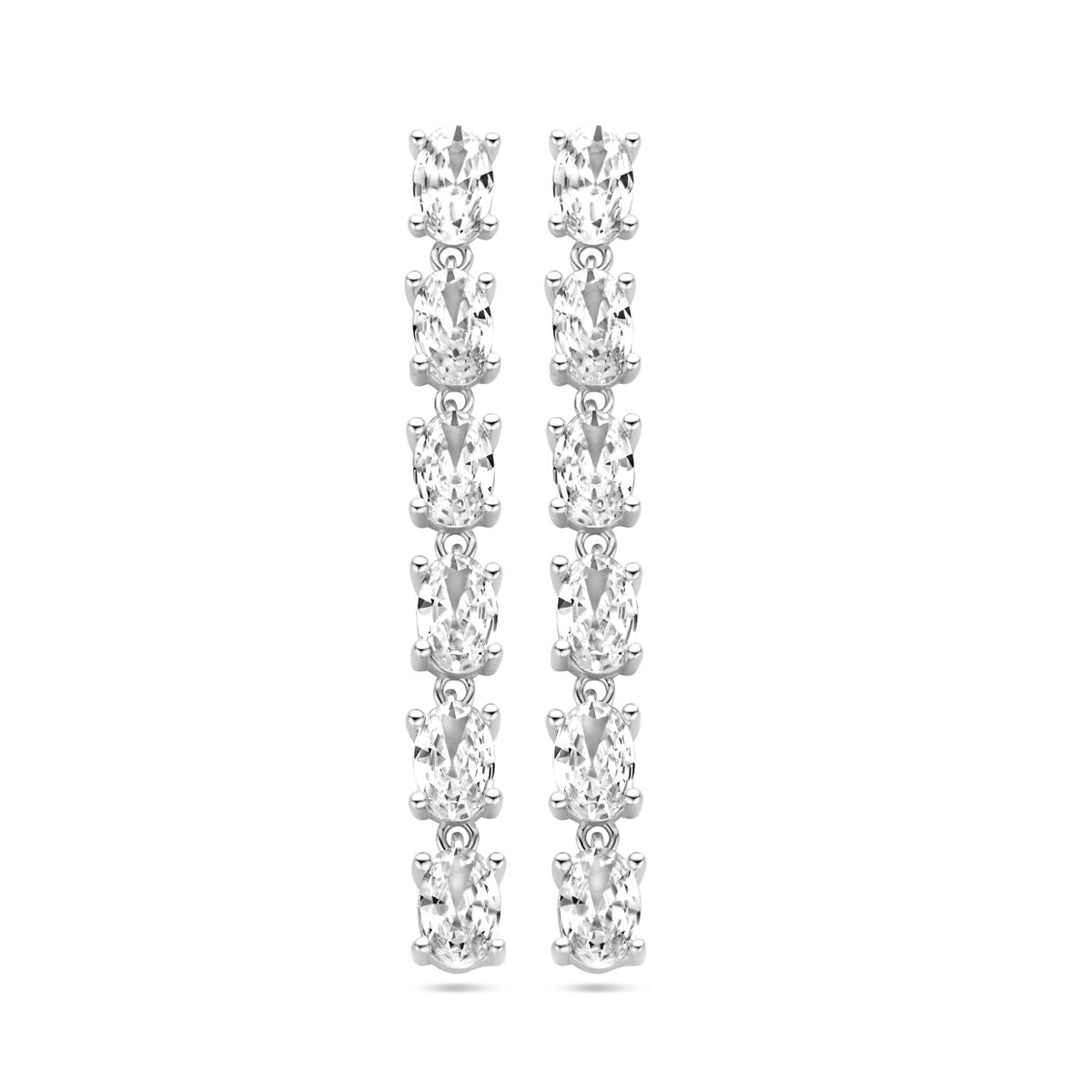 Zilveren gerhodineerde oorhangers zirkonia 44 mm - 1340887