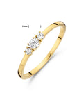 9K Geel Kleurig Ring Trilogie Zirkonia 8000249 - PansiteNederland.nl