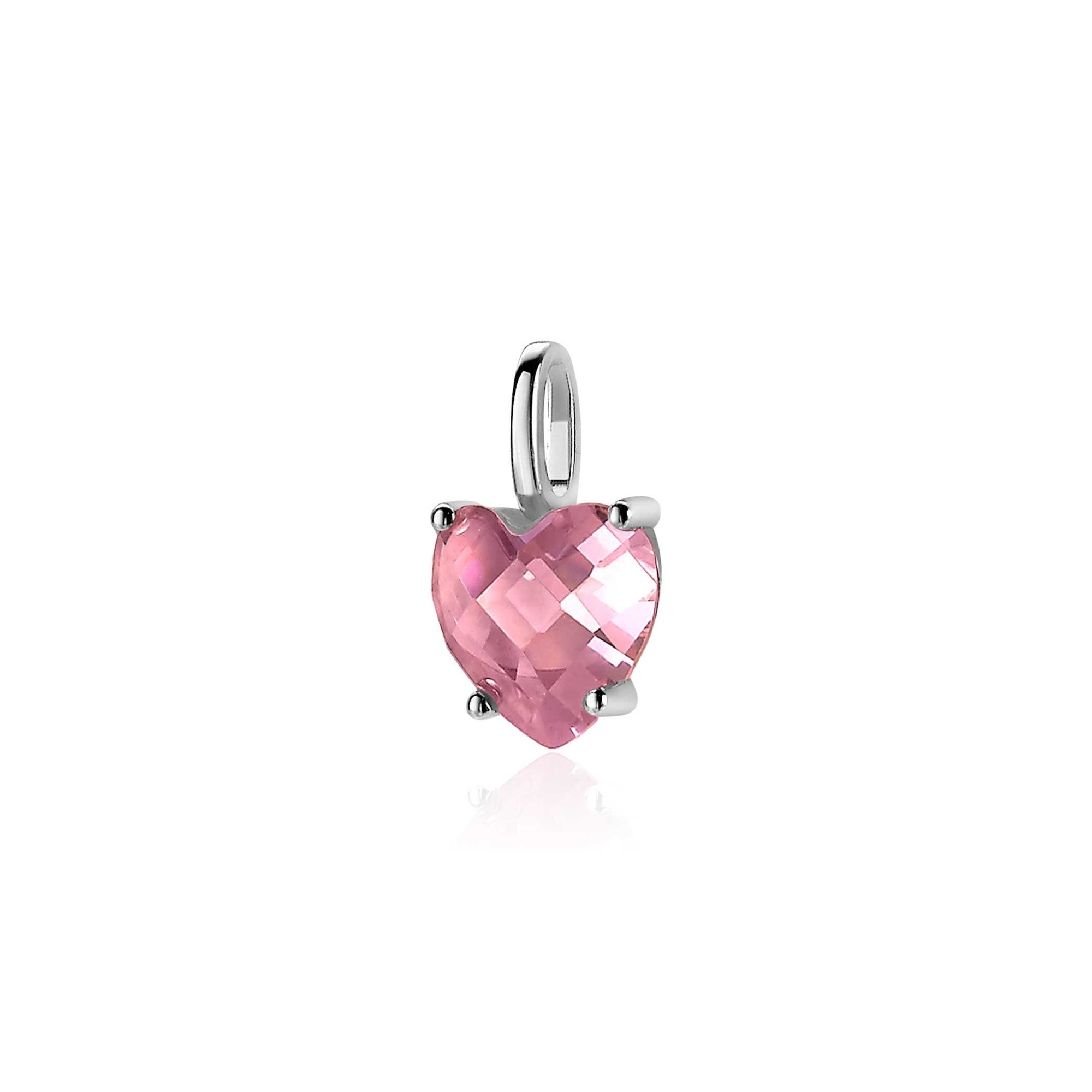 Zinzi zilveren hanger hartje roze ZIH2071R (zonder collier) - PansiteNederland.nl