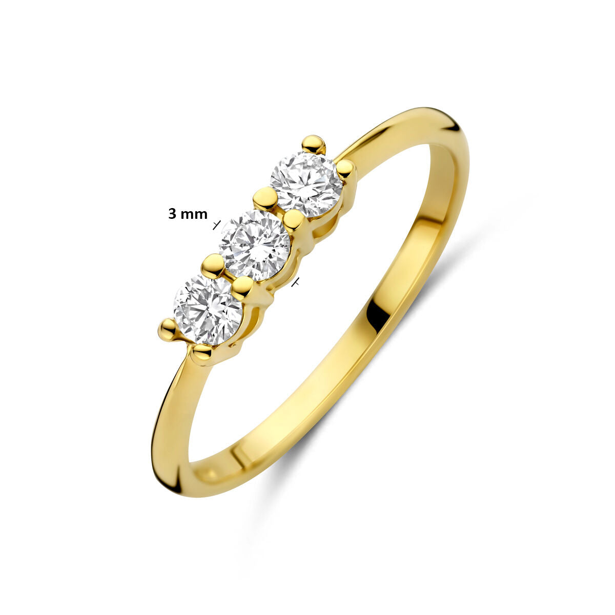 Fantasy Collection Trilogie ring lab grown diamant 0.30ct g vs 14K geelgoud