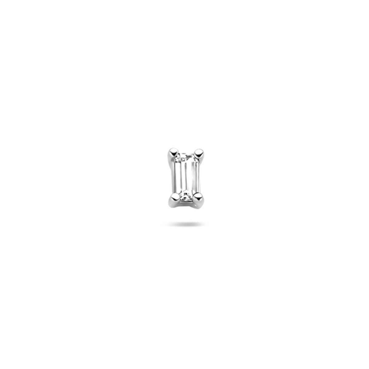 Zilveren gerhodineerde flat back piercing zirkonia 3,5 x 2,5 mm - 1340821