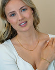 ZINZI gold plated armband met popcorn & paperclip schakels 5,5mm breed ZIA2709G