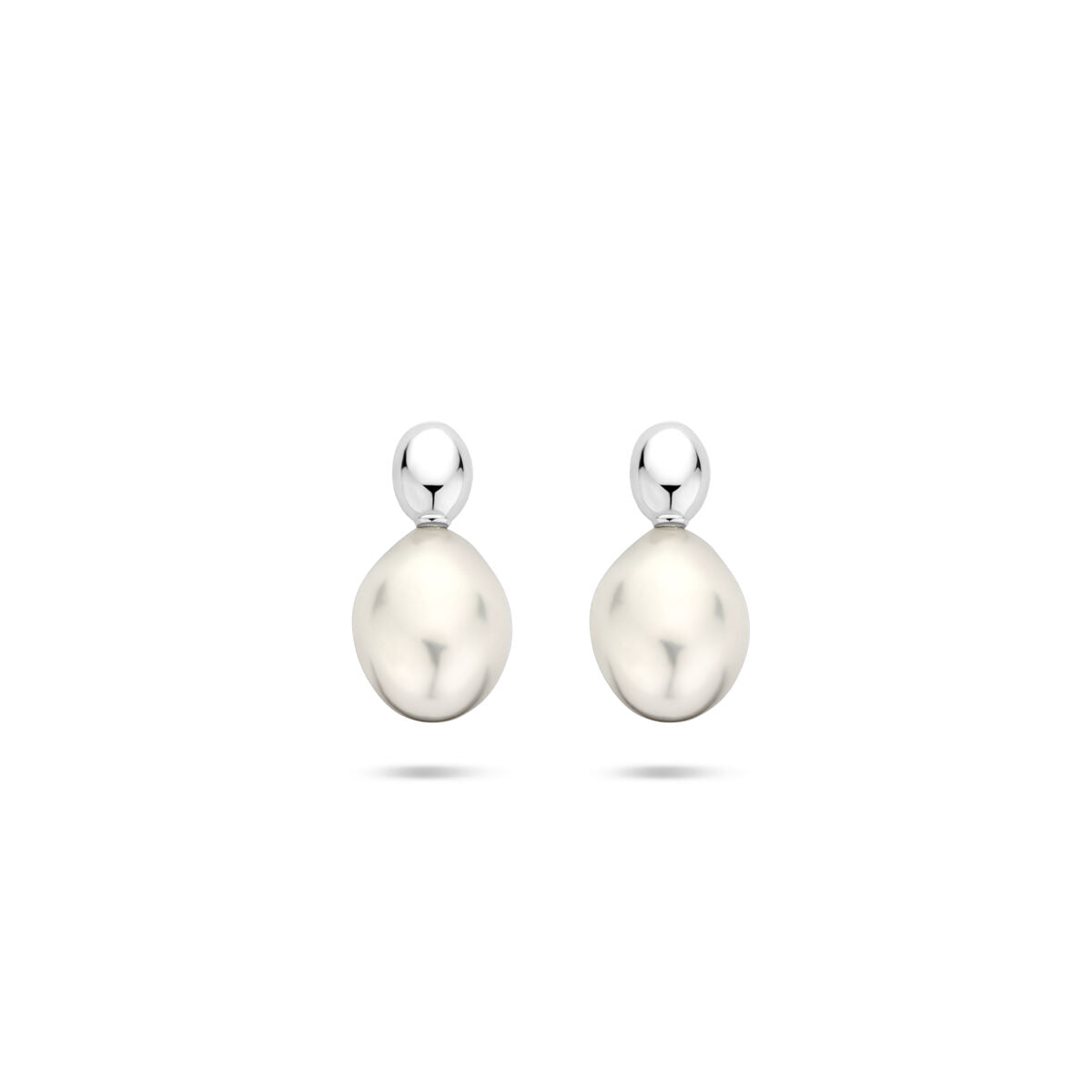 Zilveren gerhodineerde oorknoppen parel 13 mm - 1340792