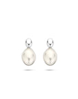 Zilveren gerhodineerde oorknoppen parel 13 mm - 1340792