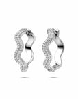 Zilveren gerhodineerde klapoorringen zirkonia 20 mm - 1340877