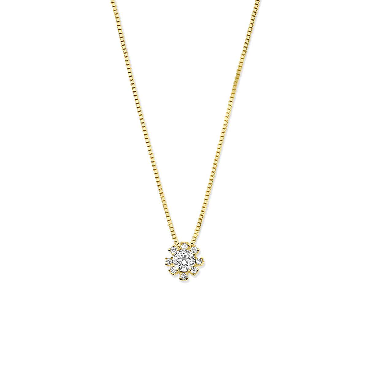 Fantasy Collection Collier rozet zirkonia 40 - 42 - 44 cm 14K geelgoud