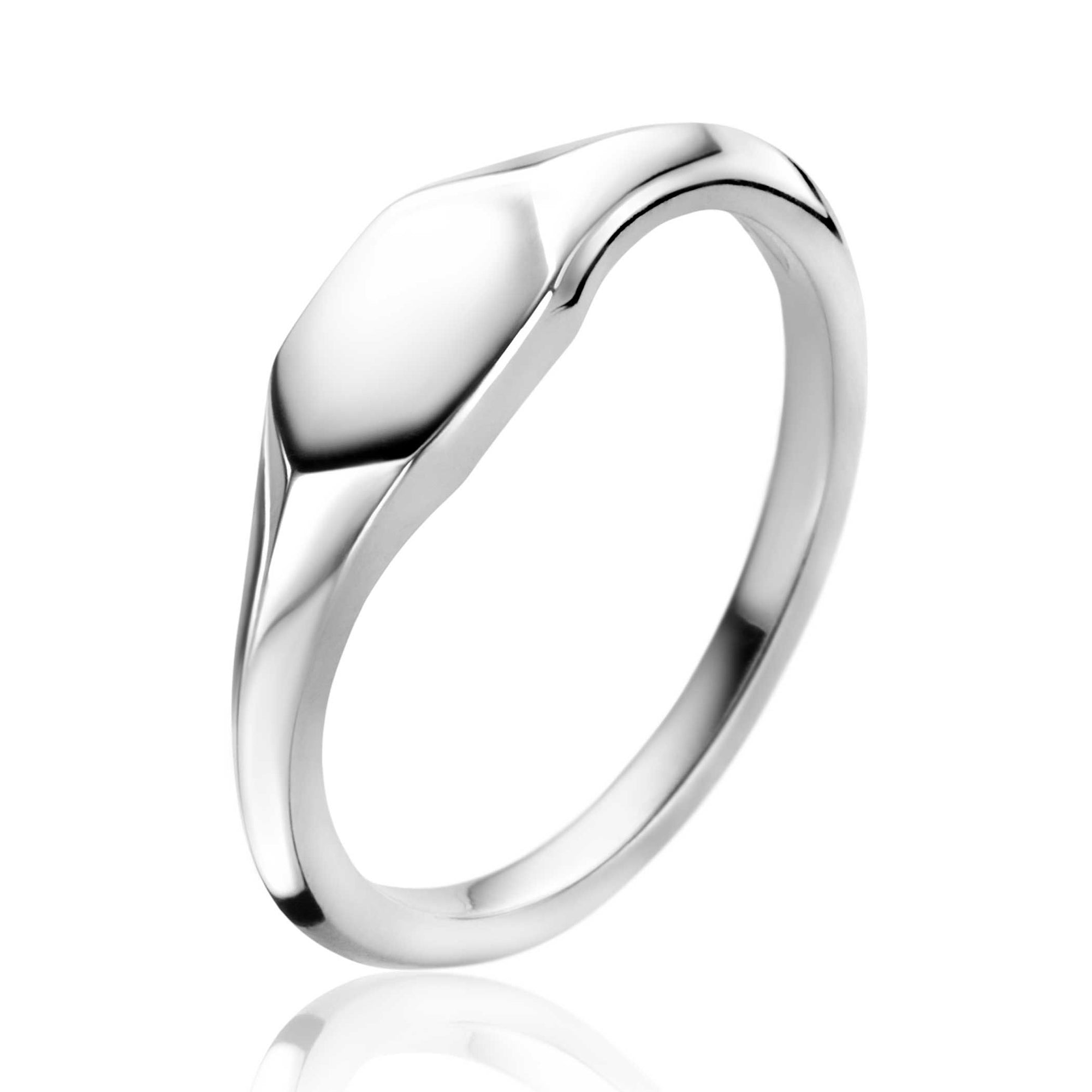 ZINZI zilveren monogram ring in glanzende zeshoekvorm (5,5mm) ZIR2437 - PansiteNederland.nl