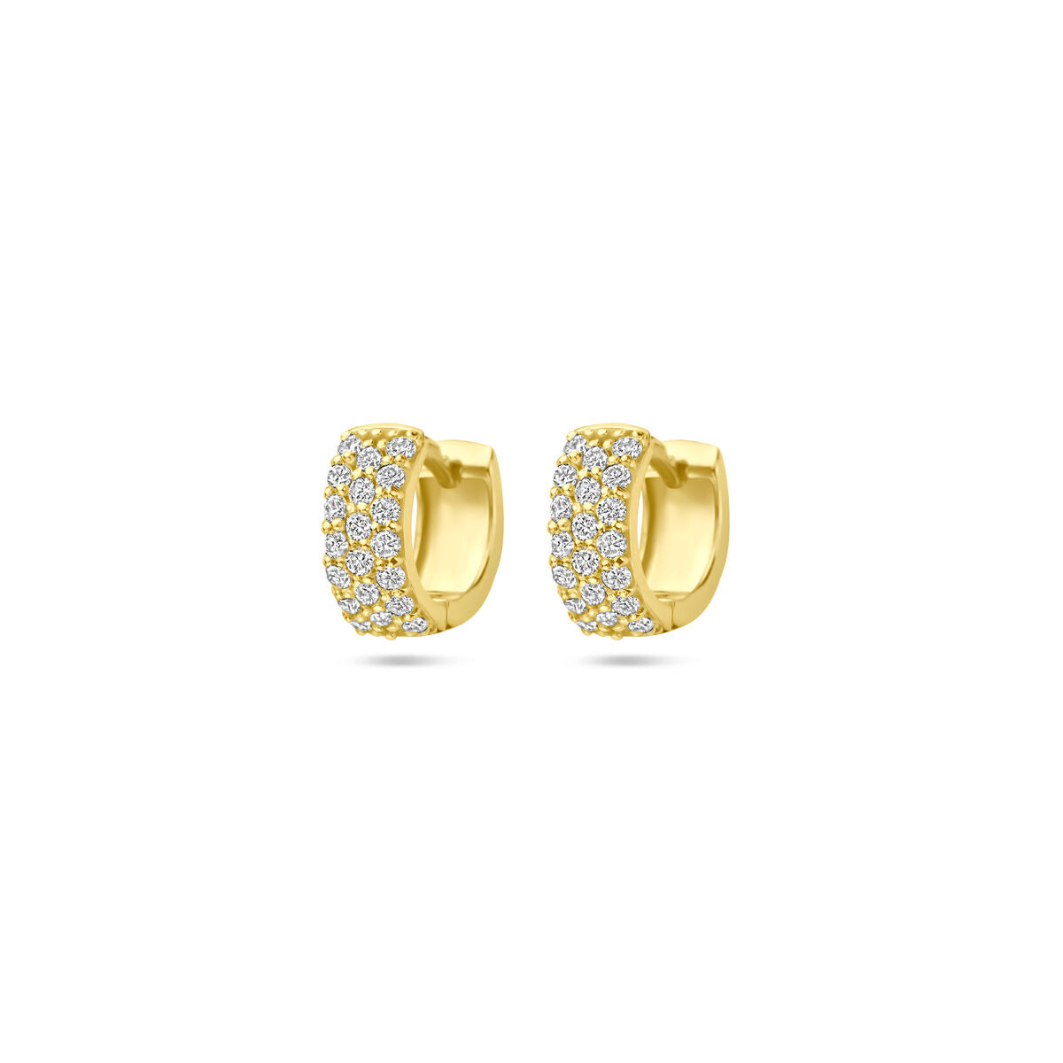 14K geelgouden Klapoorringen diamant 0.40ct 2x 0.20ct h si 10 mm - 4033277