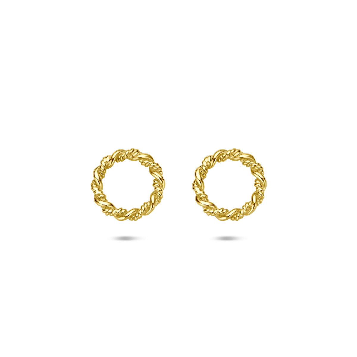 14K geelgouden oorknoppen rondje gedraaid 9,5 mm - 4034338