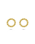 14K geelgouden oorknoppen rondje gedraaid 9,5 mm - 4034338