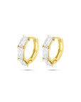 Zilveren vergulde geel klapoorringen zirkonia 15,5 mm 1 micron - 2104003