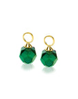 Zinzi Gold 14 krt gouden oorbedels groene beads 8mm ZGCH144G (zonder oorringen)
