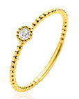 ZINZI Gold 14 krt gouden ring met bolletjes scheen en bezet met een ronde witte zirkonia in bolletjes zetting van 3,5mm ZGR308 - PansiteNederland.nl