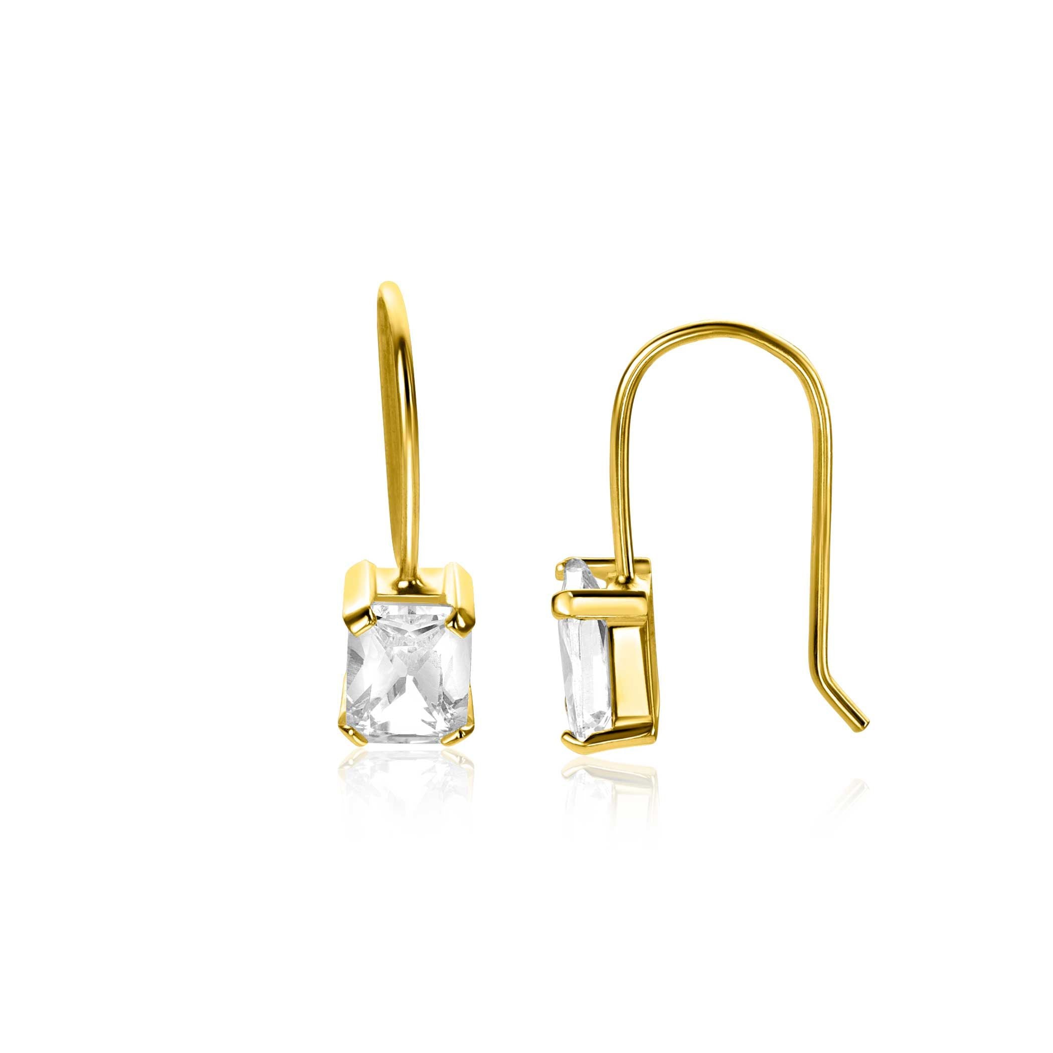 ZINZI 14K Gouden Oorbellen met Witte Zirkonia ZGO509