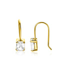 Zinzi Gold 14 krt gouden oorhangers bezet met vierkante witte zirkonia 5mm ZGO509
