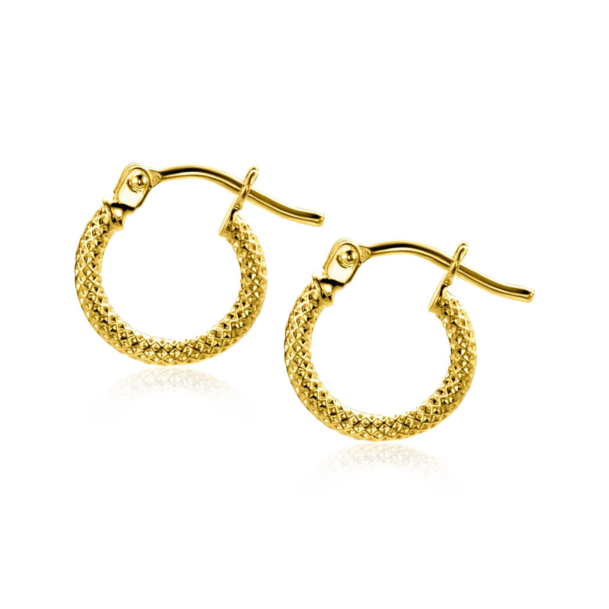 ZINZI 14 Krt Trendy Bewerkte Buis Oorbellen ZGO330