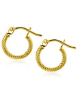 Zinzi Gold 14 krt gouden oorringen trendy bewerkte buis 1,6mm breed ZGO330