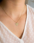 Zinzi Gold 14 krt gouden hanger met glanzend hartje van 15mm en met chique witgouden parelrand ZGH364-15 (zonder collier)