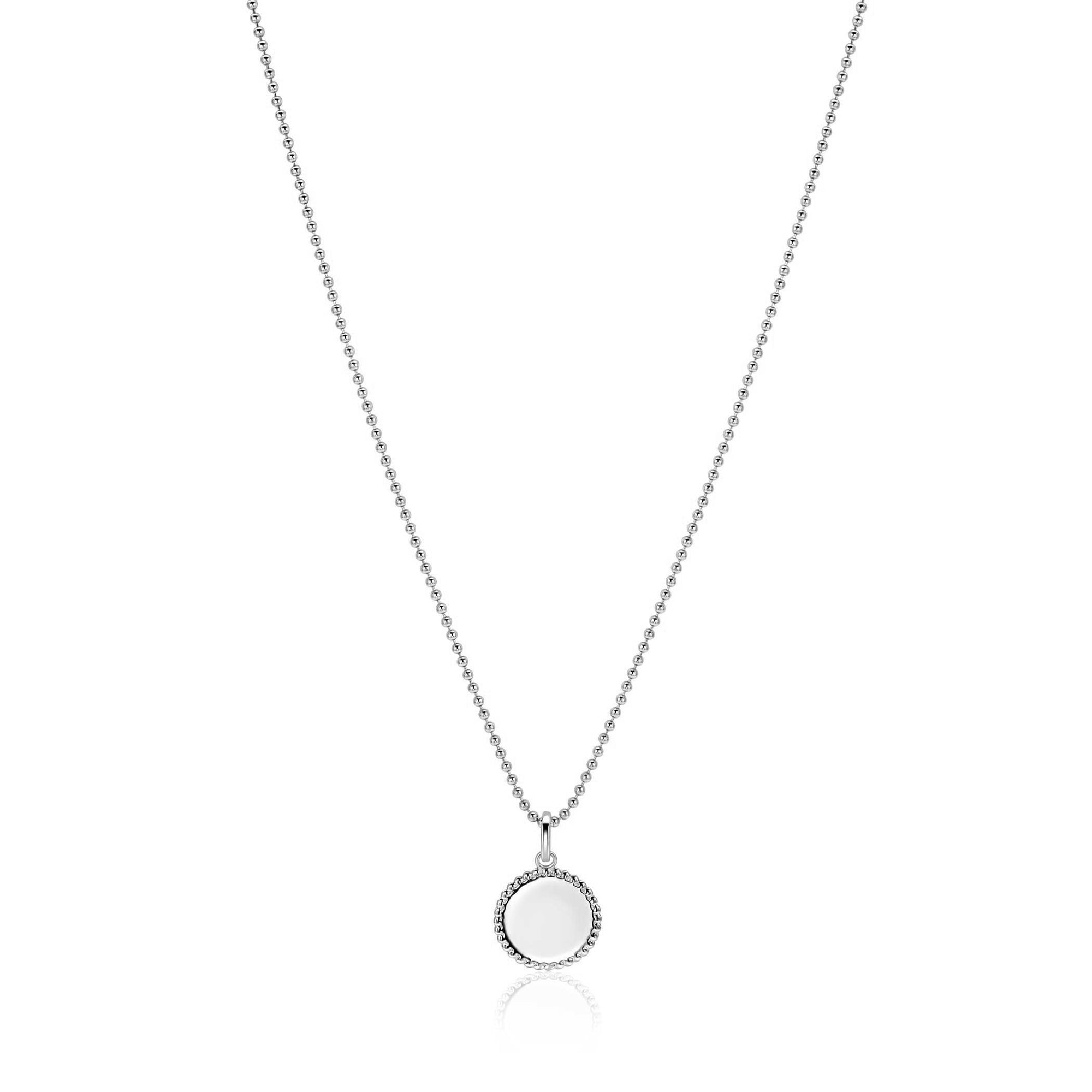 Zinzi zilveren coin hanger met parelrand voor gravure ZIH2650 (zonder collier) - PansiteNederland.nl