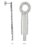 Zilveren gerhodineerde oorhangers zirkonia 62 mm - 1341091