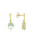 14K geelgouden oorhangers groen amethist 20 mm - 4033644