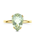 14K Geelgouden Ring Groen Amethist 4033633