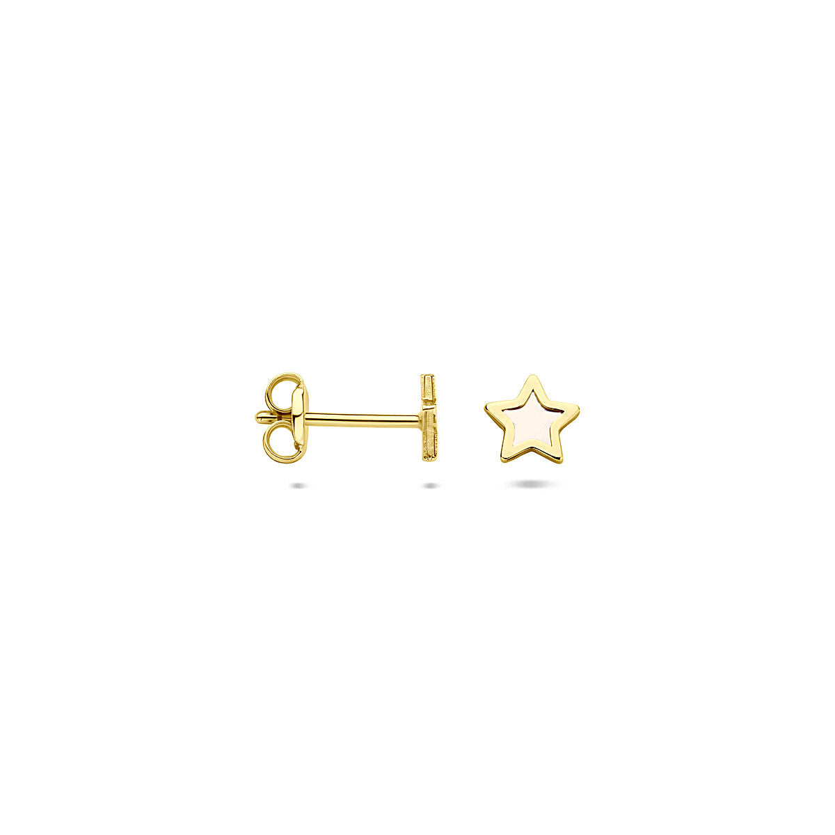 14K geelgouden oorknoppen ster parelmoer 5 mm - 4034233