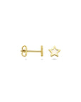 14K geelgouden oorknoppen ster parelmoer 5 mm - 4034233