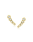 Zinzi Gold 14 krt gouden oorknoppen met vijf ronde witte zirkonia's ZGO413