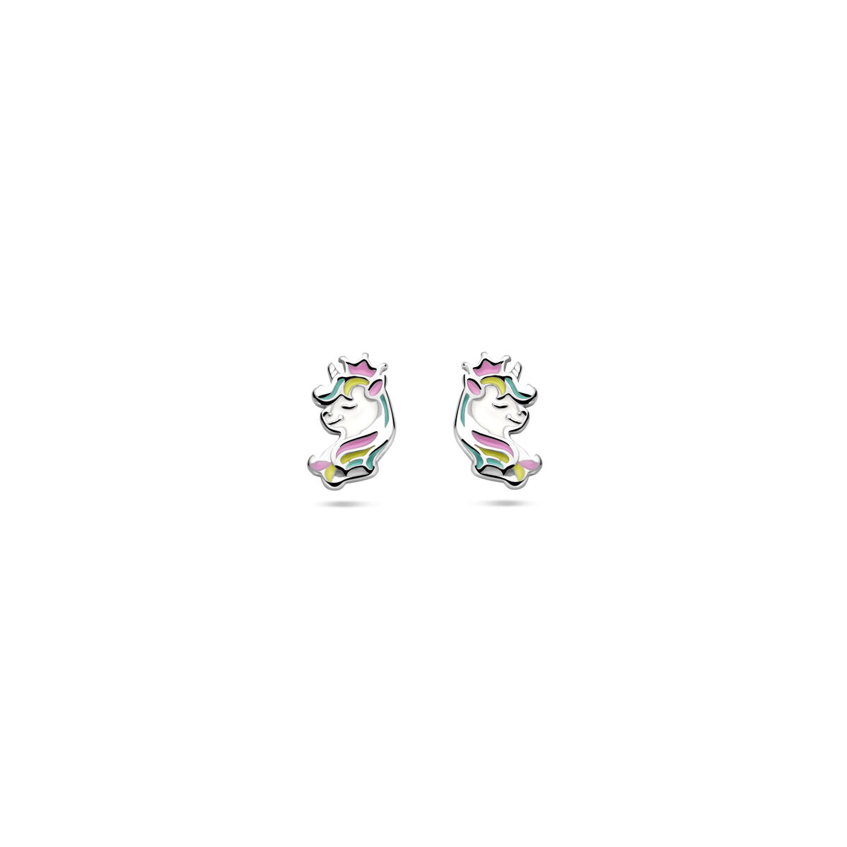 Zilveren gerhodineerde oorknoppen eenhoorn 8 mm - 1341474