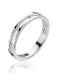 ZINZI zilveren multi-look ring, met de look van twee smalle ringen waartussen drie witte zirkonia's zijn bevestigd ZIR2451 - PansiteNederland.nl