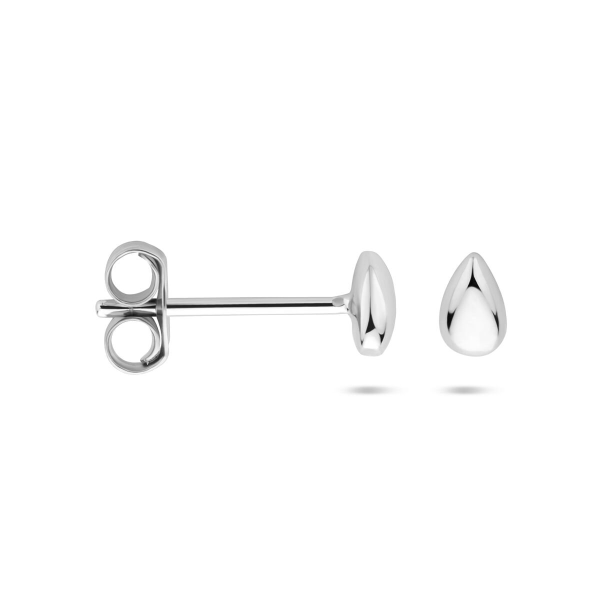 Zilveren gerhodineerde oorknoppen druppel 4,5 mm - 1340795