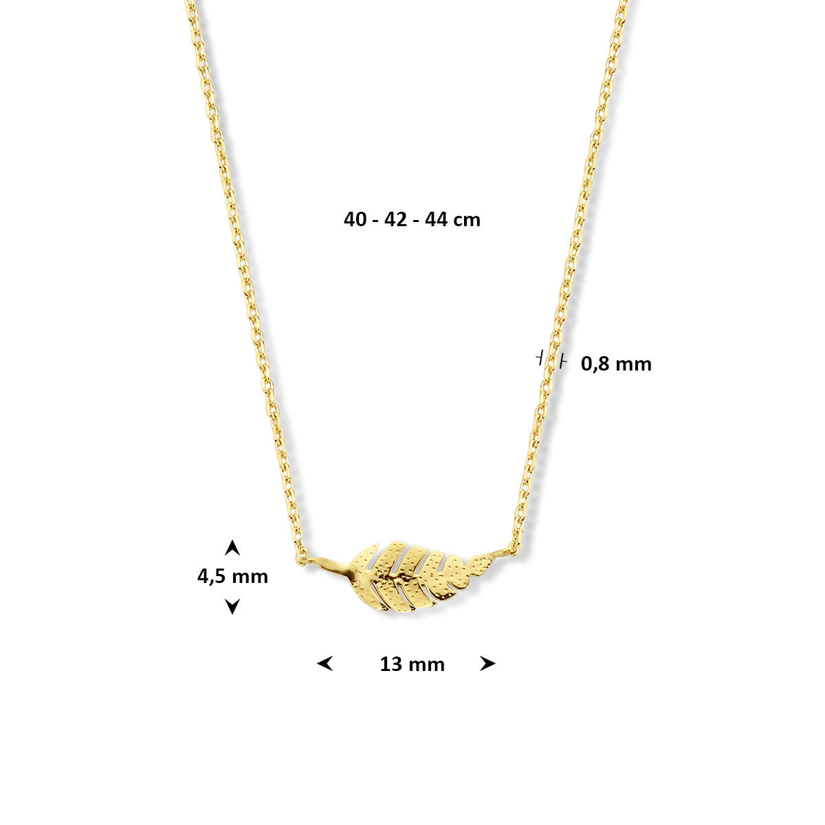 Fantasy Collection 9K collier veer 40 - 42 - 44 cm 9K geelgoud