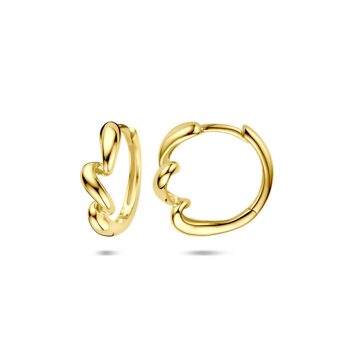 Zilveren vergulde geel klapoorringen 16 mm 1 micron - 2104065