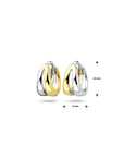 Zilveren vergulde geel/rhodium klapoorringen 10 mm - 2200467