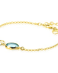 ZINZI gold plated armband met rondje, ovaal & turquoise ZIA2716G