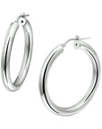 Zilver Gerhodineerd Oorringen 4,0 MM Ronde Buis 1307317 - PansiteNederland.nl