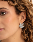 Sparkling Jewels Oorbellen | Flora Push Back Sparkling Jewels Oorbellen Silver - CZ EAS38 - PansiteNederland.nl