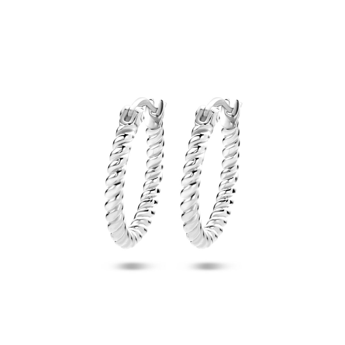 Zilver Gerhodineerd Oorringen Gedraaid 1337454 - PansiteNederland.nl