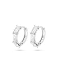 Zilveren gerhodineerde klapoorringen zirkonia 15,5 mm - 1340796
