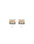Zilveren gerhodineerde oorknoppen emaille hamster 8 mm - 1341282