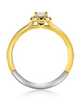 ZINZI gold plated zilveren entourage verlovingsring bezet met witte zirkonia's en klein hartje aan de zijkant ZIR2697Y - PansiteNederland.nl