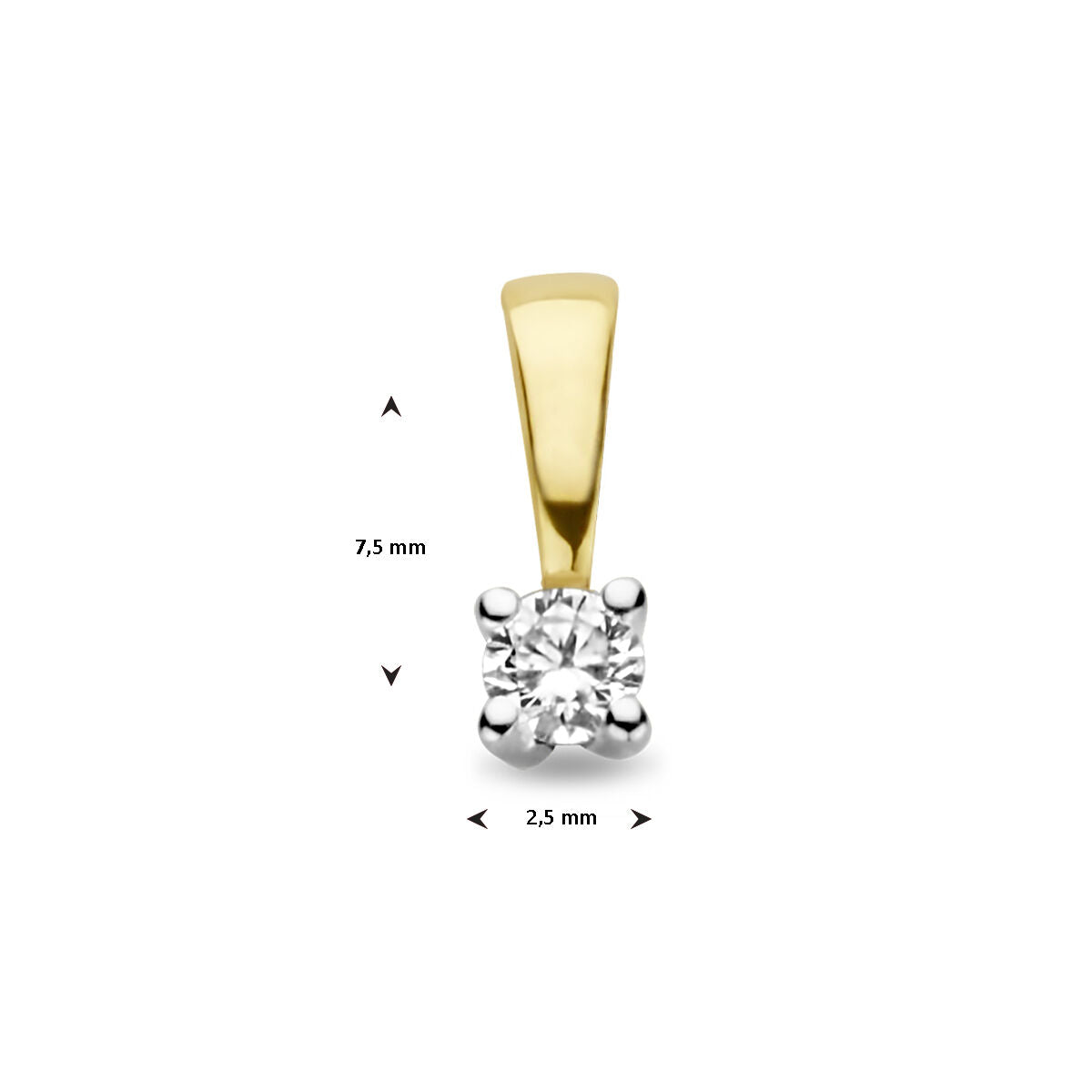 14K Bicolor Gouden Hanger | Hanger Diamant h si | 4208894 - PansiteNederland.nl