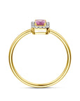 14K Geelgouden Ring Roze Toermalijn En Diamant 0.08Ct H Si 4034204