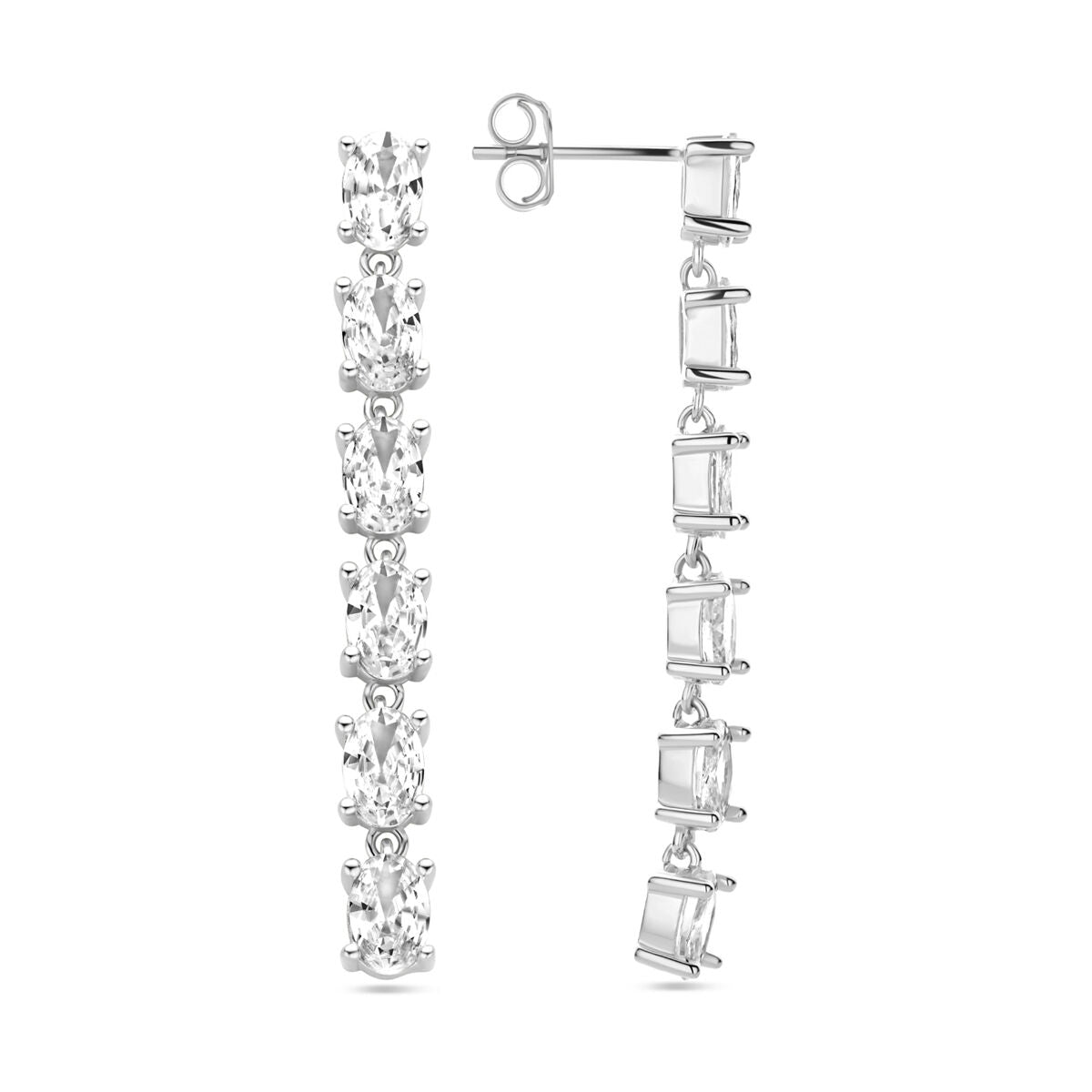 Zilveren gerhodineerde oorhangers zirkonia 44 mm - 1340887