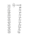 Zilveren gerhodineerde oorhangers zirkonia 44 mm - 1340887