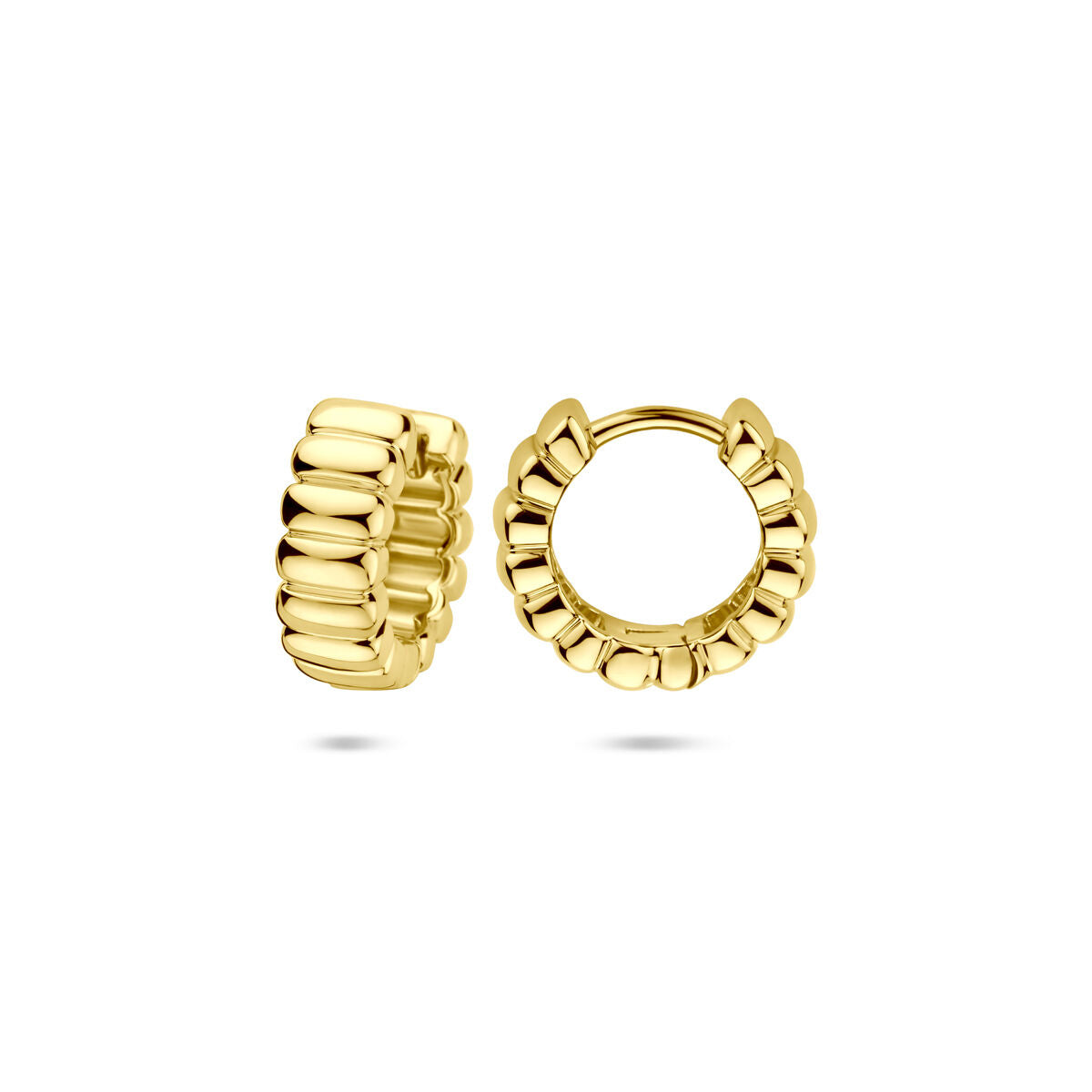 Zilveren vergulde geel klapoorringen 14 mm - 2104046