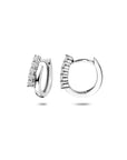 Zilveren gerhodineerde klapoorringen zirkonia 13 mm - 1341837