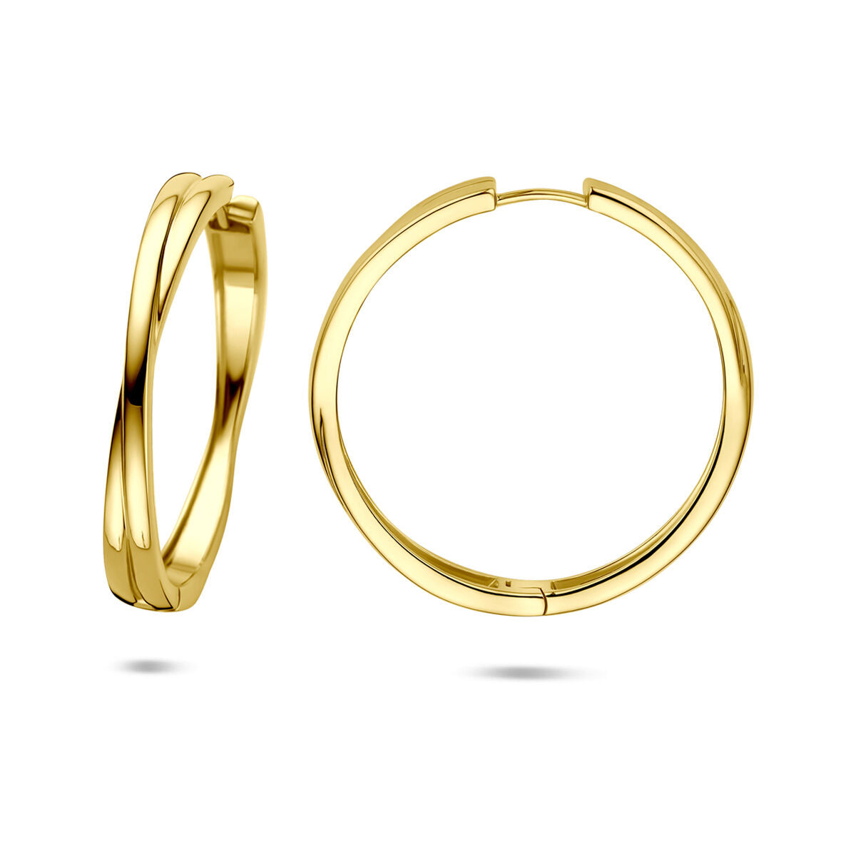 Zilveren vergulde geel klapoorringen 40 mm 1 micron - 2104096
